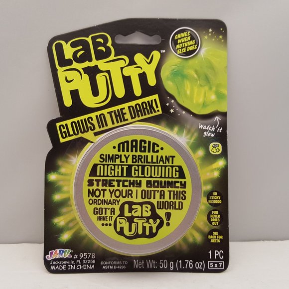LAB PUTTY - Glows In The Dark by Ja-Ru w/ Storage Tin - Picture 1 of 5